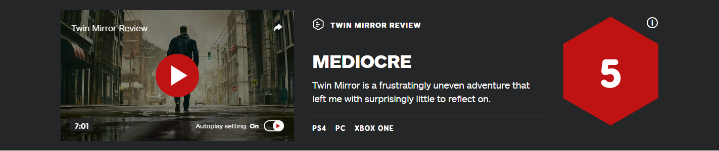 奇异人生开放商新作IGN仅获5分 双重镜影令人失望