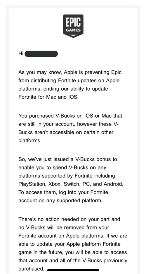 Epic确认将IOS《堡垒之夜》游戏币转移至其他平台(图1)