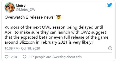 《守望先锋2》BETA版或于明年2月份发布(图1)