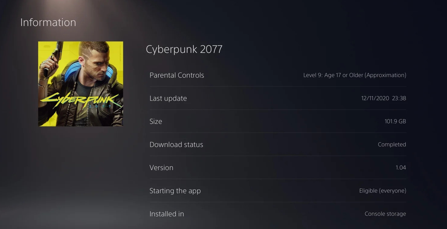 赛博朋克2077PS4版竟有101.9GB大小 又一硬盘杀手登场(图1)