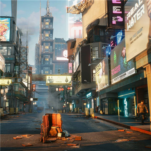 外网流出《赛博朋克2077》城市概念图和游戏内新截图(图1)